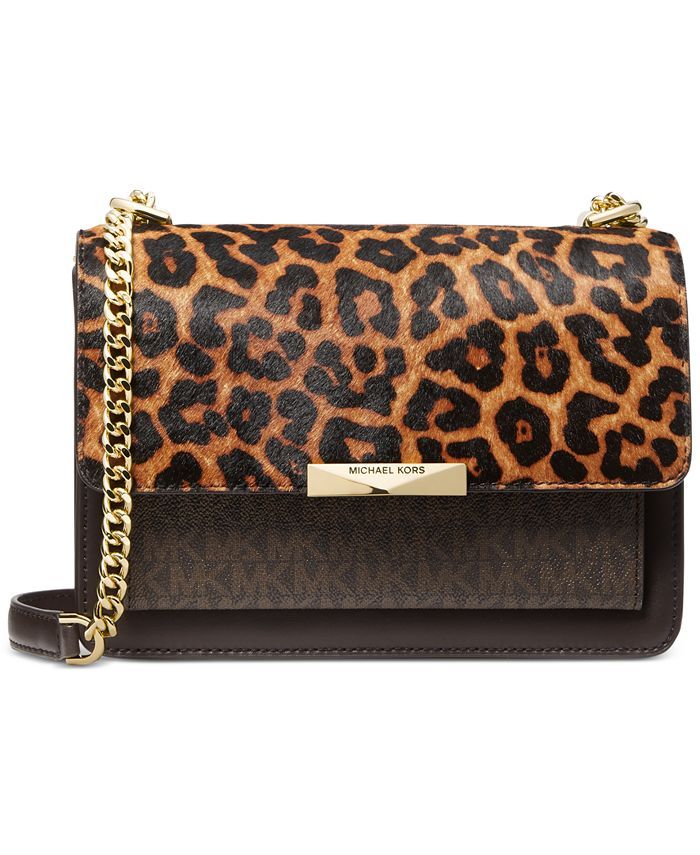 Michael Kors Signature Leopard Jade Large Gusset Shoulder Bag & Reviews - Handbags & Accessories ... | Macys (US)