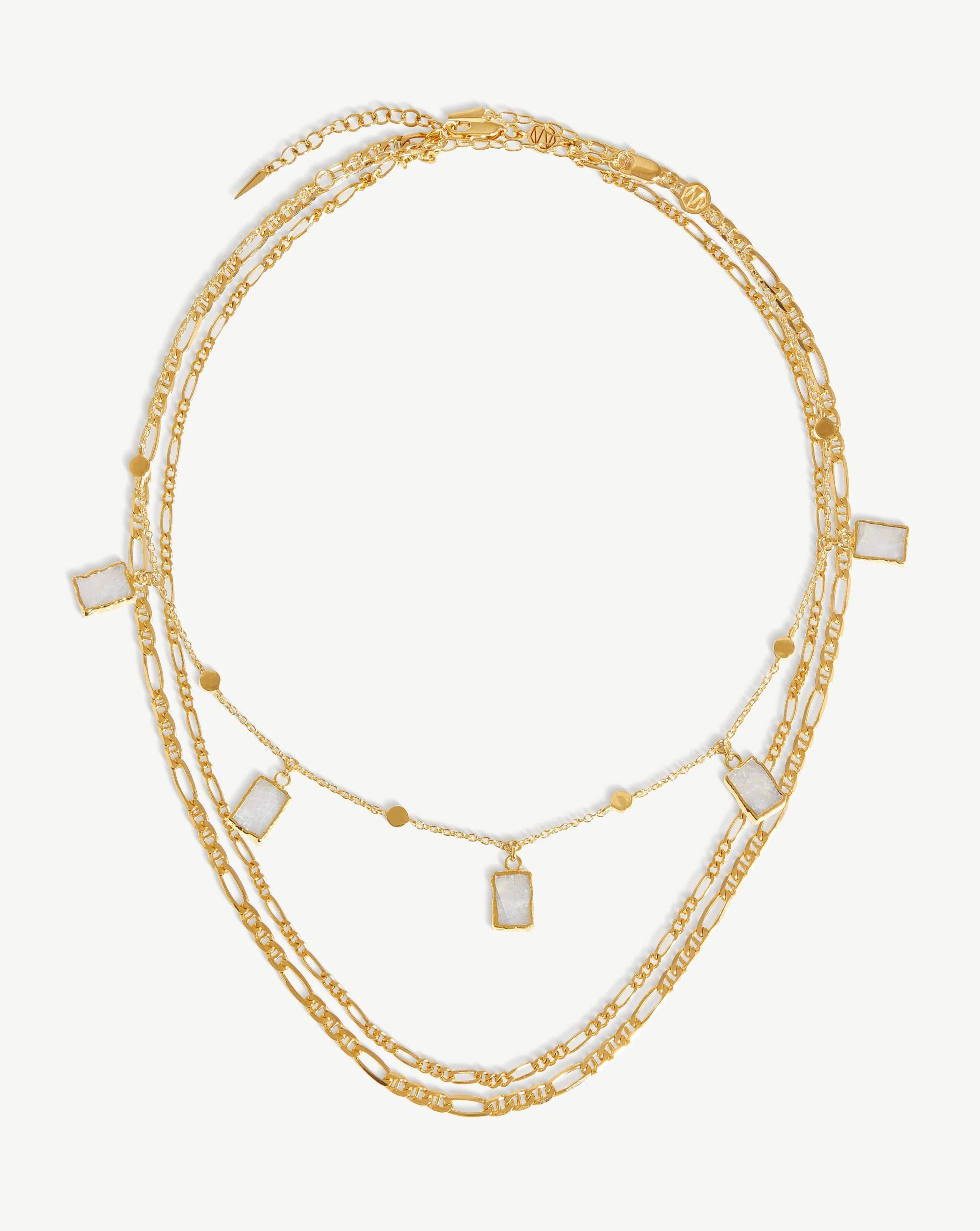 Lena Rainbow Moonstone Necklace Set | 18ct Gold Plated Vermeil/Rainbow | Missoma