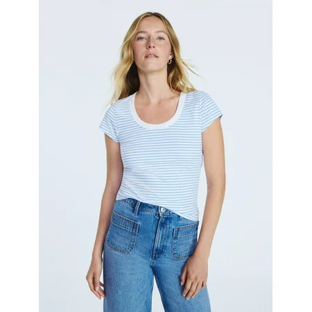 Free Assembly Women s Scoop Neck Tee with Short Sleeves Sizes XS-XXL | Walmart (US)