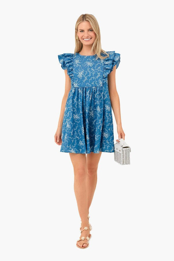 Chambray Vine Floral Gabi Mini Dress | Tuckernuck (US)
