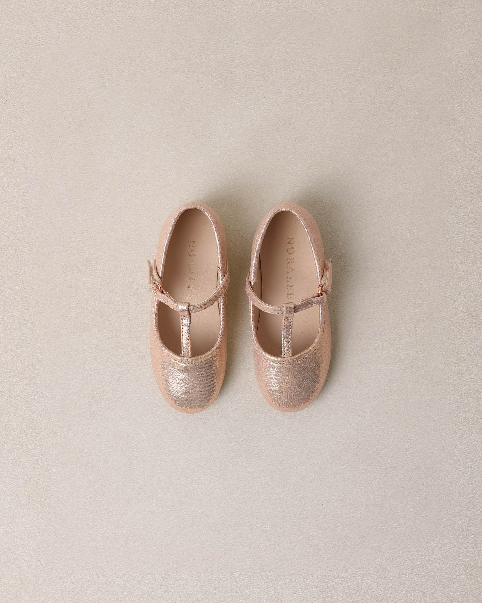 T-Strap Ballet Flats Pink Shimmer | Rylee + Cru