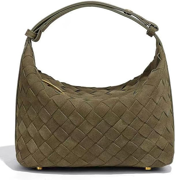 Suede Woven Leather Bag, Suede Leather Handbag for Women, Suedes Clutch Purse, Shoulder Bag Under... | Amazon (US)