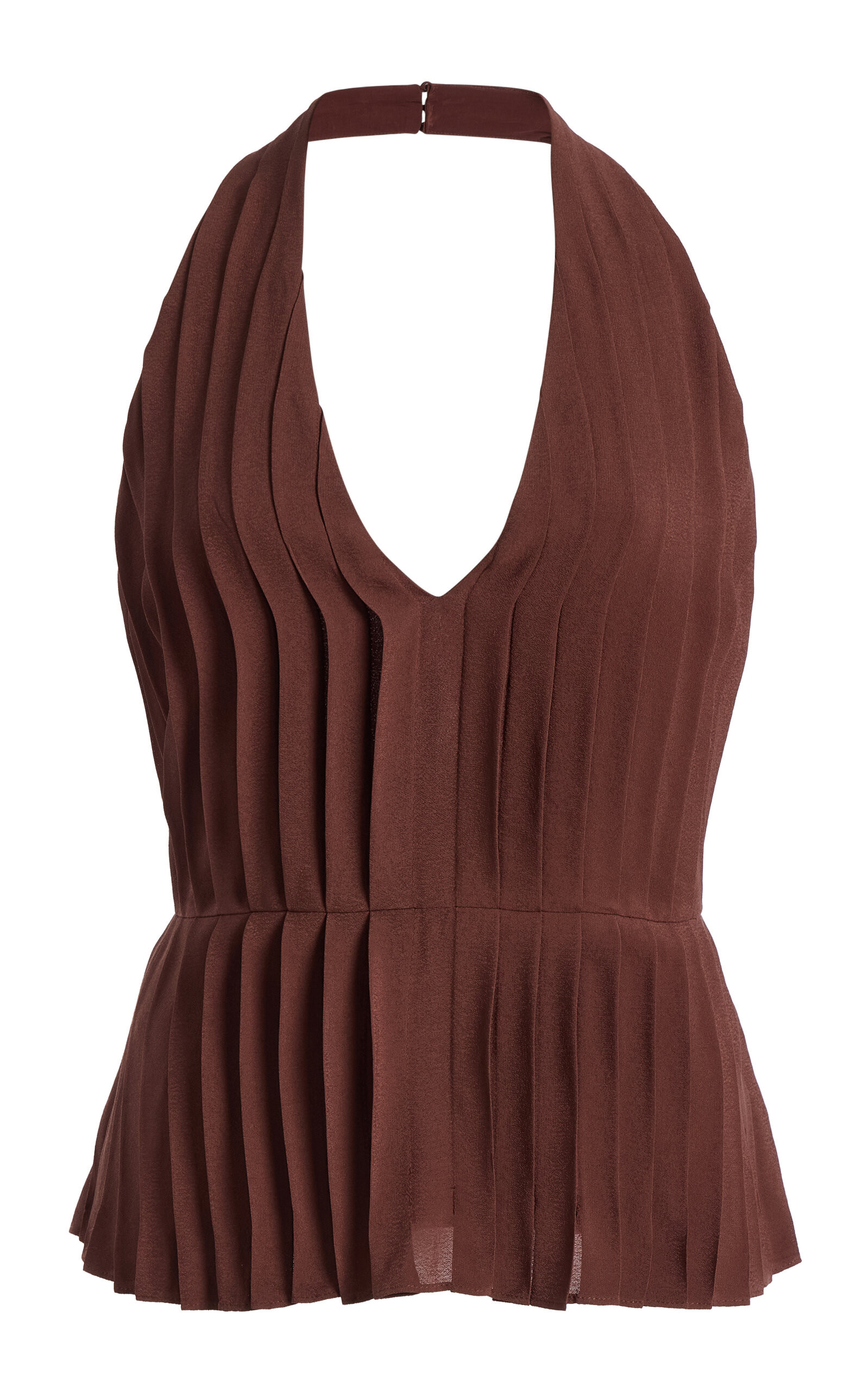 Exclusive La Isla Jane Pleated Crepe Halter Top | Moda Operandi (Global)