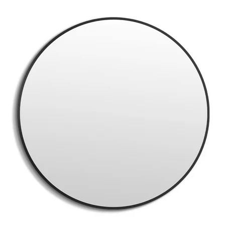 ANYHI 24 Black Circle Mirror Bathroom Round Mirror Wall-Mounted Bathroom Mirror Modern Brushed Metal | Walmart (US)