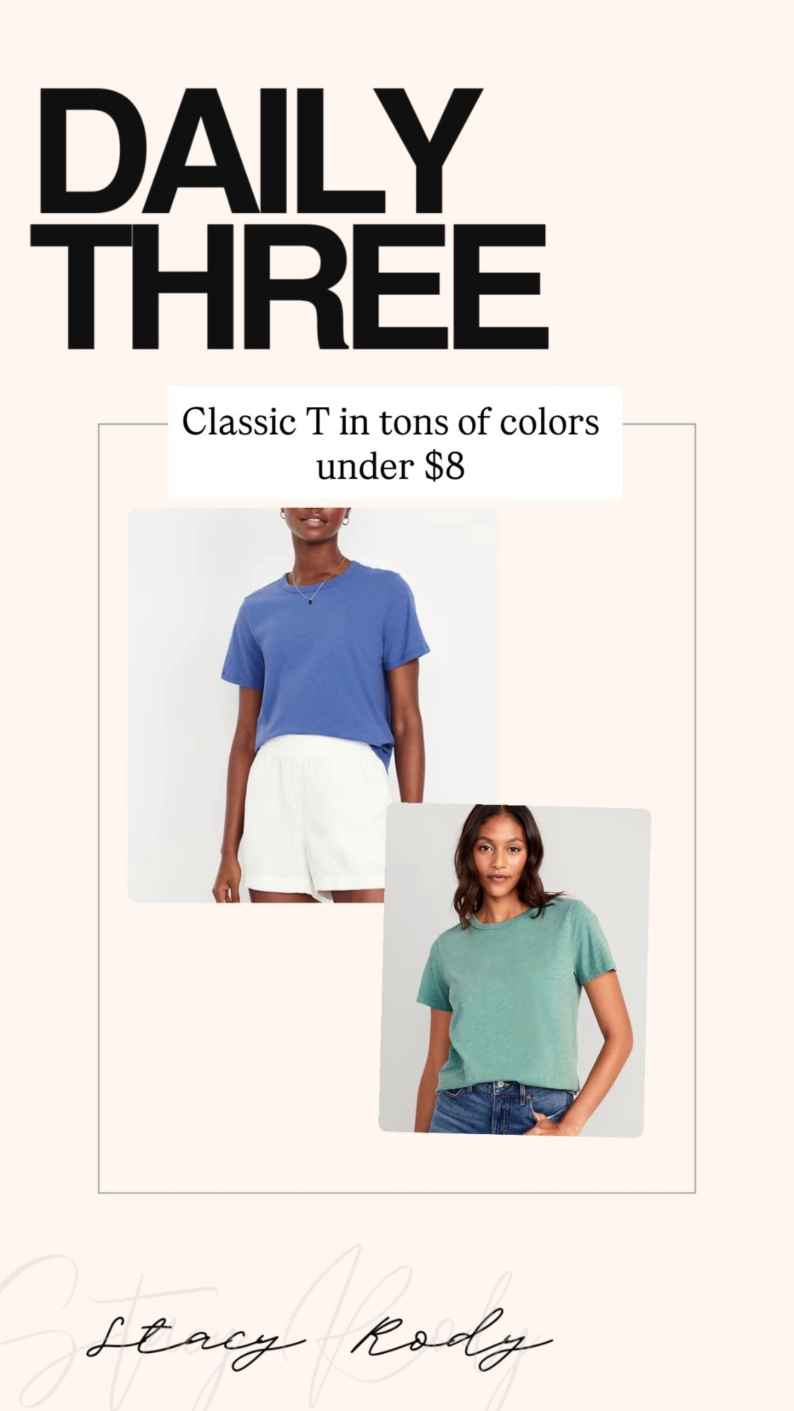 T-shirt for everyday wear and I’m so many fun colors. Runs large 
Old Navy see 50% off 

#LTKootd #LTKSaleAlert #LTKmomlife