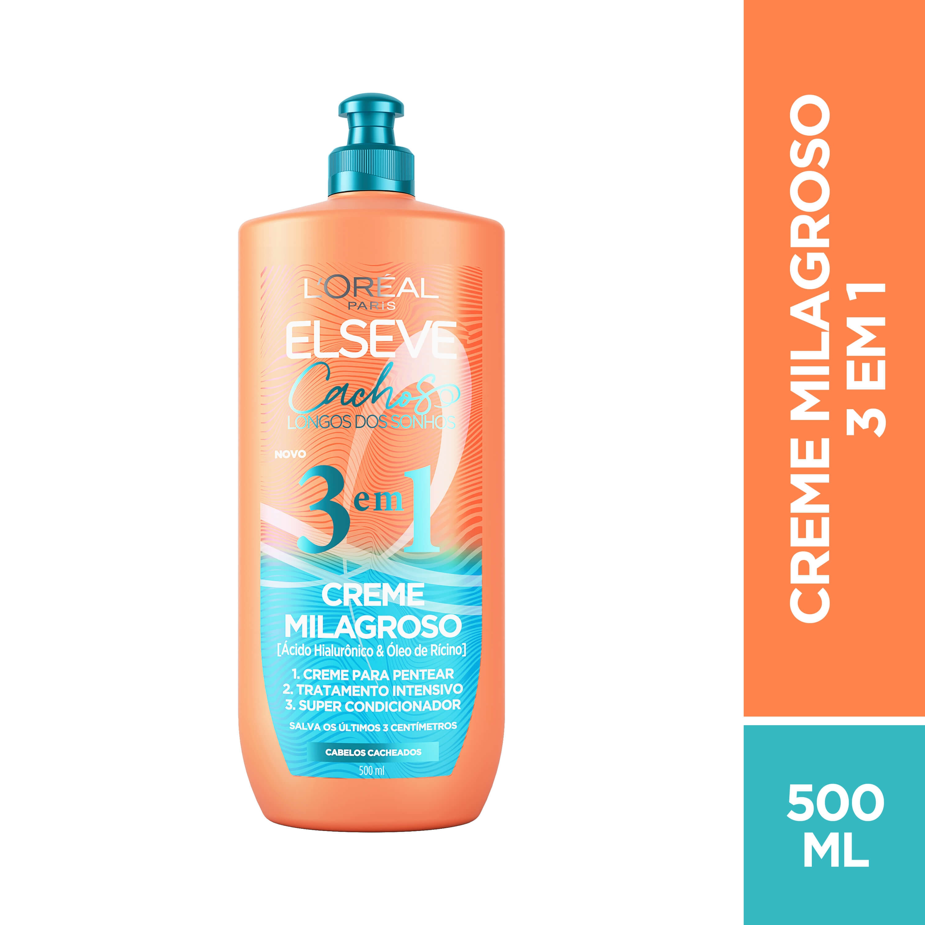 Creme Milagroso 3 em 1 L'Oréal Paris Elseve Cachos Longos dos Sonhos 500ml 500ml | DrogaRaia (BR)