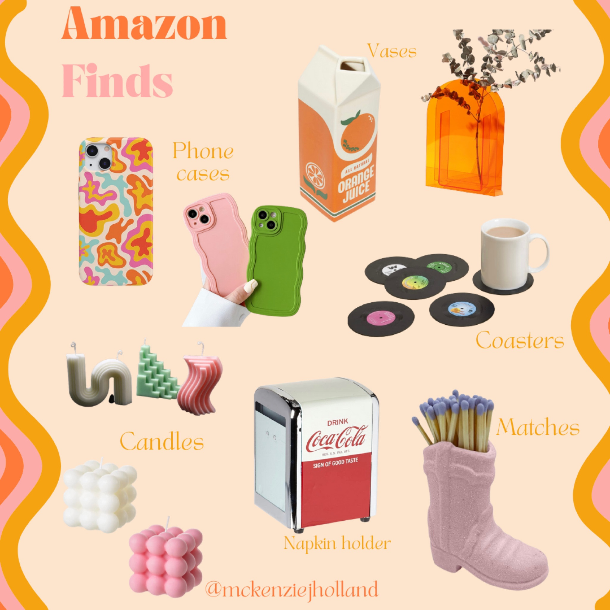 Retro home finds. Vases, candles, phone cases, coasters and napkins holders🩷🧡💛

#LTKFind #LTKhome #LTKsalealert