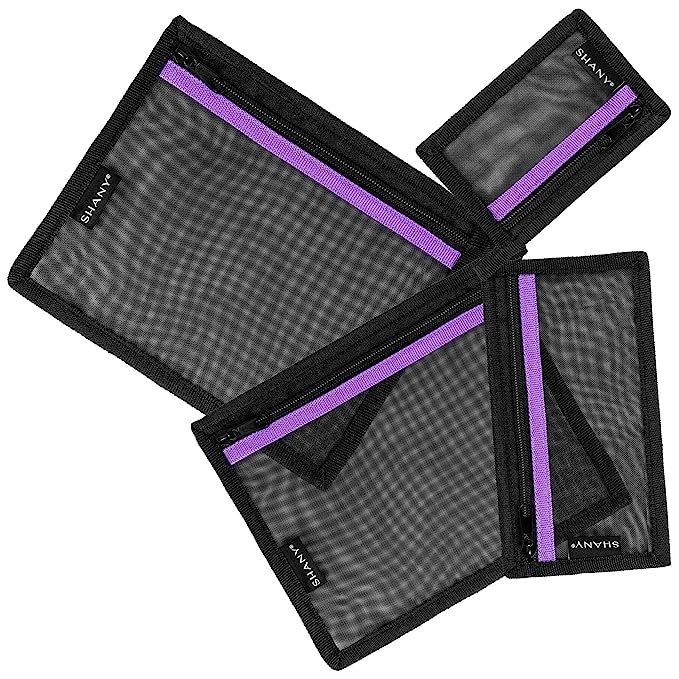 SHANY 4-in-1 Mesh Travel Toiletry and Makeup Bag Set - Assorted Sizes Cosmetic Organizers with At... | Amazon (US)