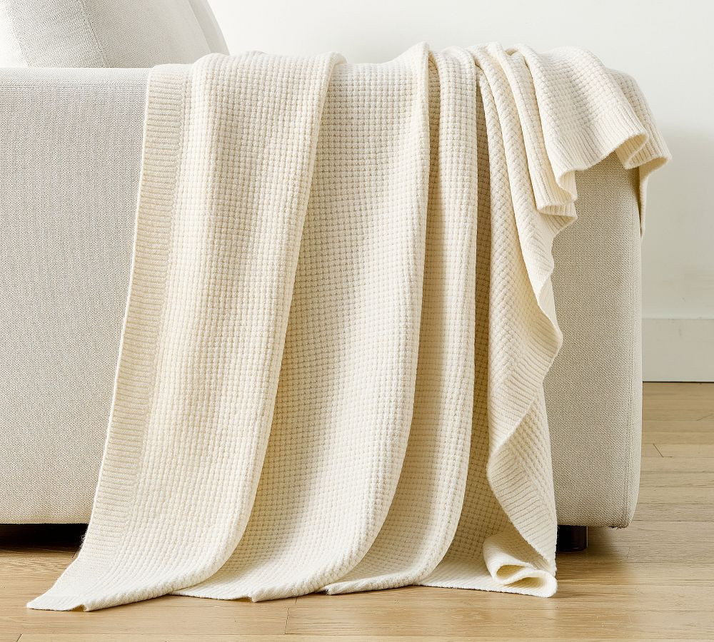 Renata Waffle Knit Throw | Pottery Barn (US)