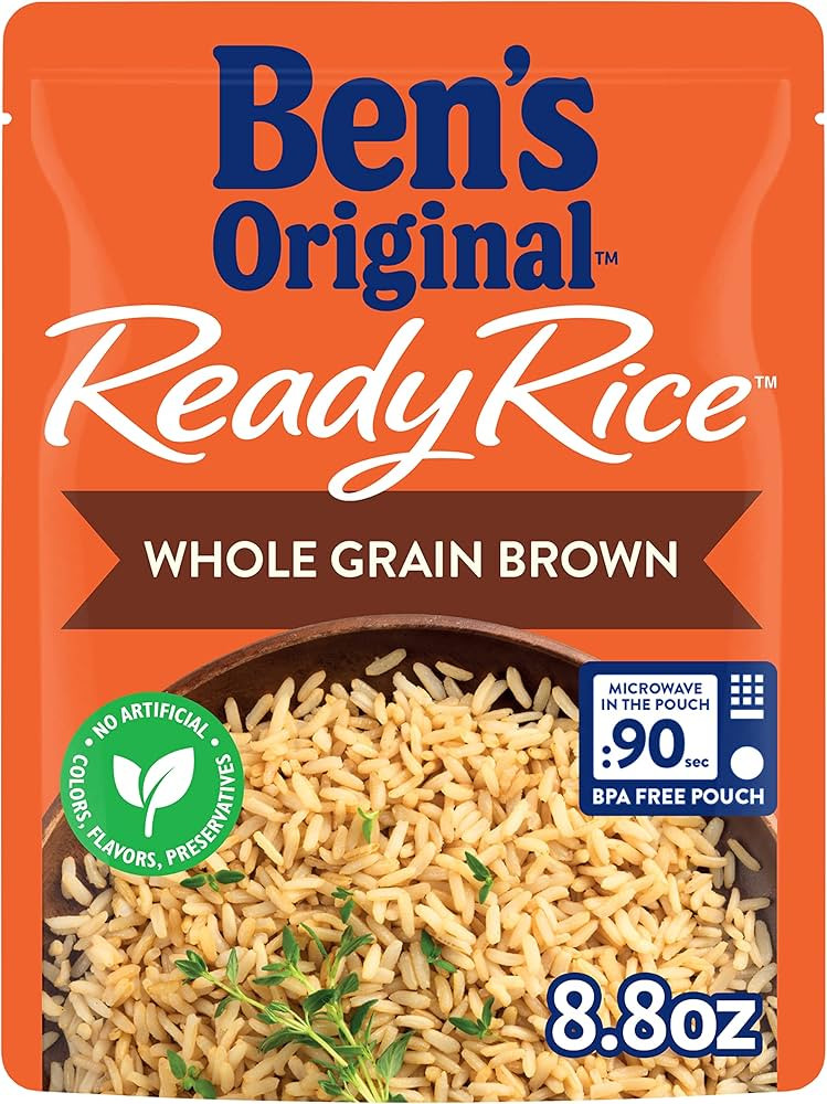 BEN'S ORIGINAL Ready Rice Whole Grain Brown Rice, Easy Dinner Side, 8.8 oz Pouch | Amazon (US)