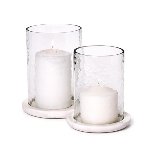 Amazon.com: Two's Company Marble Tabletop Hurricane Candle Holder, Glass, Set of 2 : Home & Kitch... | Amazon (US)