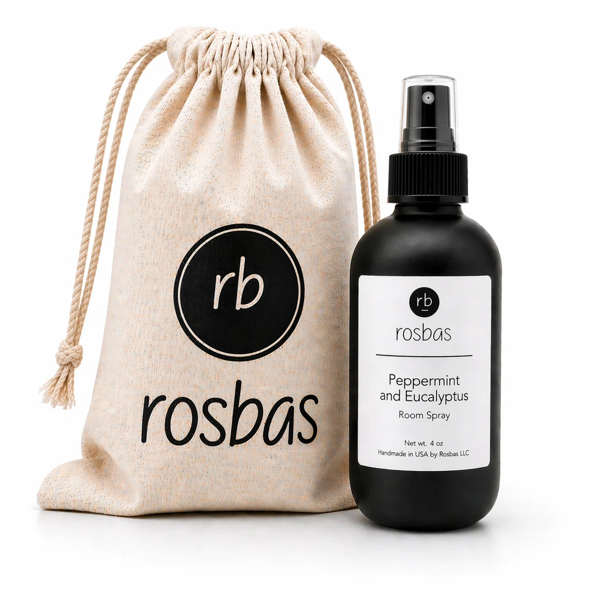 Peppermint & Eucalyptus Scented Room Spray - 4 oz Black Glass Bottle - Long-Lasting Home Fragranc... | Wayfair North America