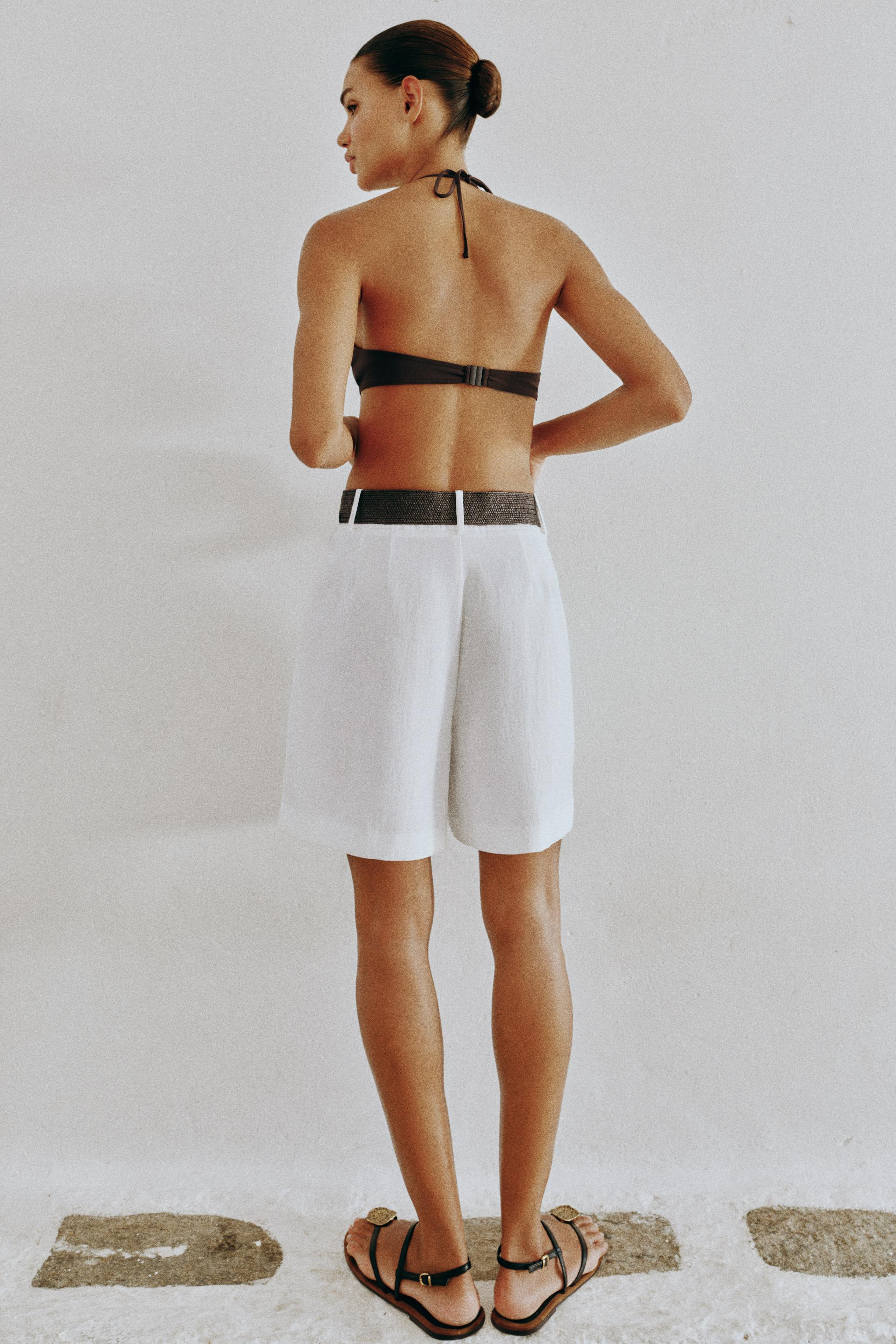 BELTED DARTED BERMUDA SHORTS | Zara UK