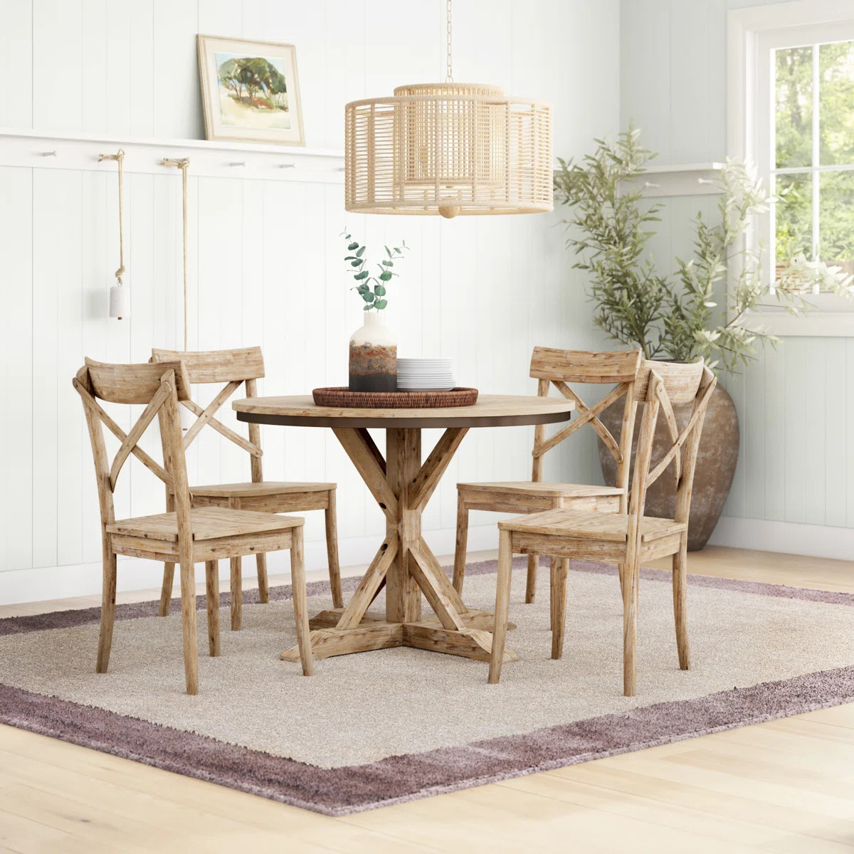 Walsh 4-Person Solid Wood Round Pedestal Dining Set | Wayfair North America