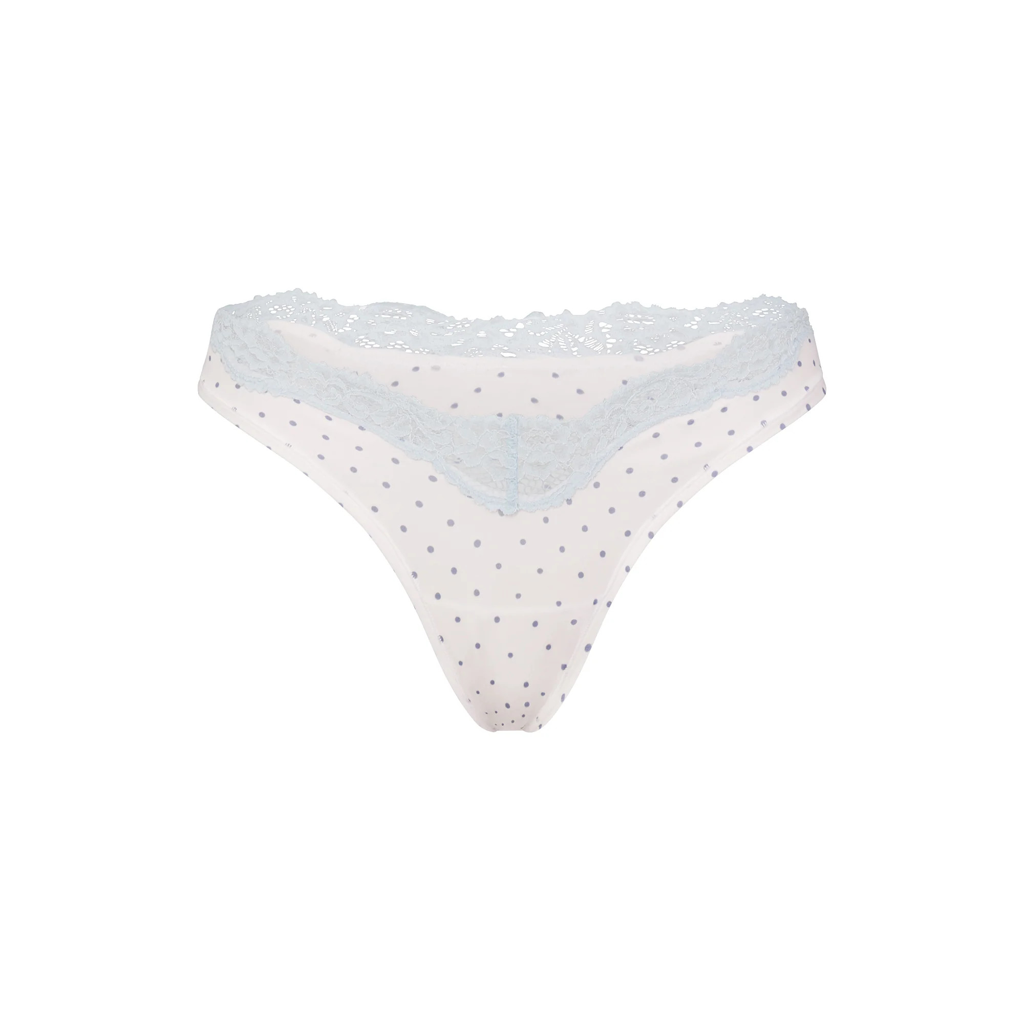 FITS EVERYBODY LACE DIPPED THONG | SLATE PIN DOT PRINT | SKIMS | SKIMS (US)