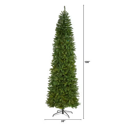 9ft. Slim Pine Artificial Christmas Tree with 1860 Branches – Tall Seasonal Holiday X-Mas Centerpiece | Target