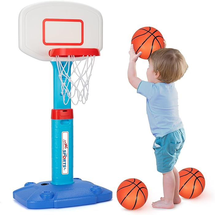 LACCHOUFEE Basketball Hoop Indoor Outdoor Toys for Toddlers 1-3, Kids Basketball Hoop with 3 Ball... | Amazon (US)