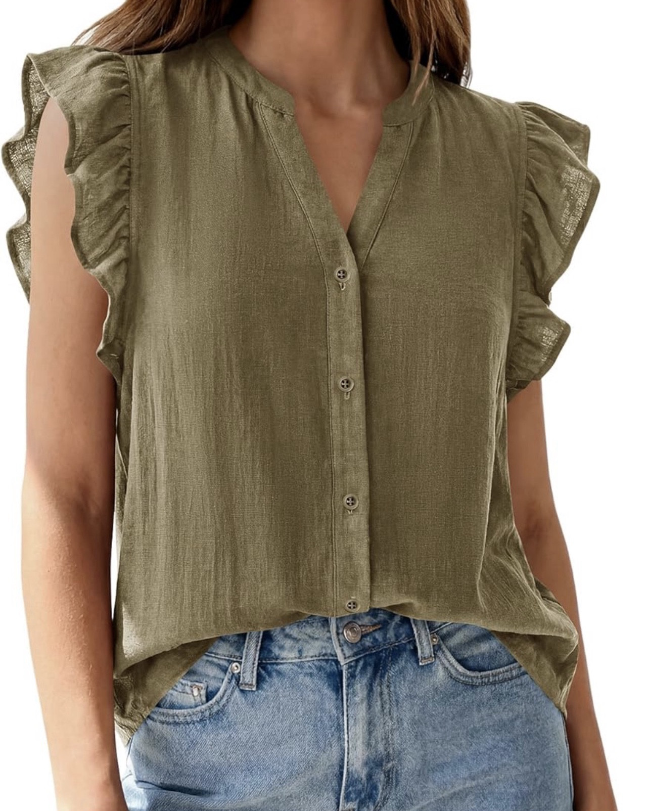 This pretty Ruffle Sleeve Shirt. Save 30% with promo code, through 4/18 while supplies last. Paired With Jeans, Sneakers for an everyday Look.

Was $22.99
Now $16.09 with promo code 7Q4EP624, other color options available. Apply code at checkout.

#LTKWorkwear #LTKootd #LTKSaleAlert