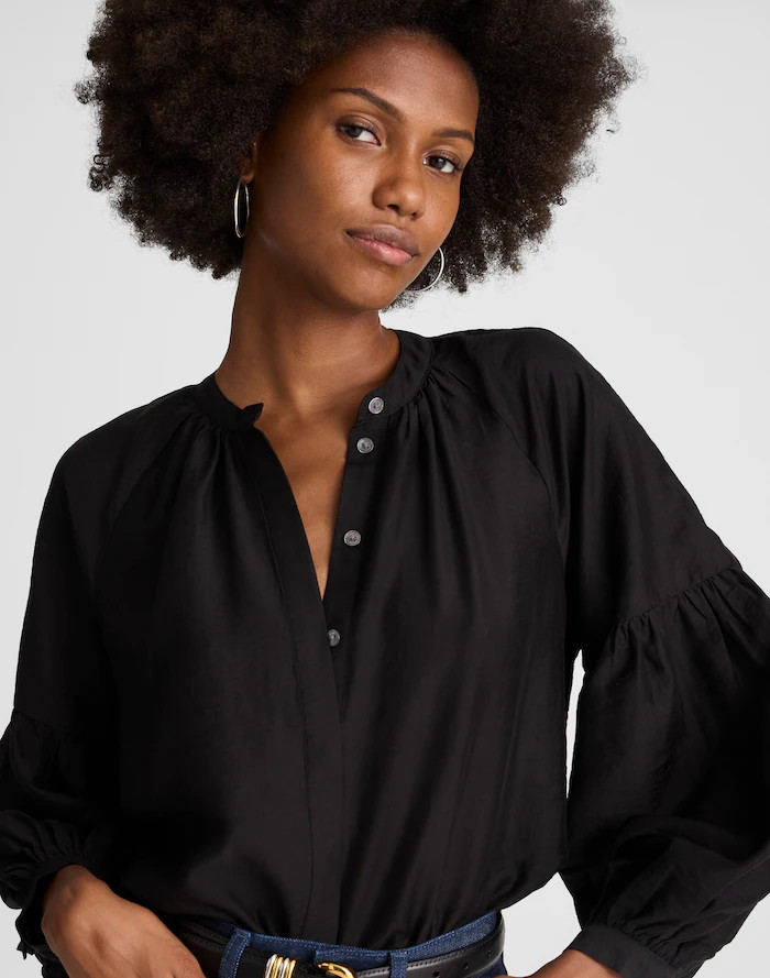 Shirred Balloon-Sleeve Top | Madewell