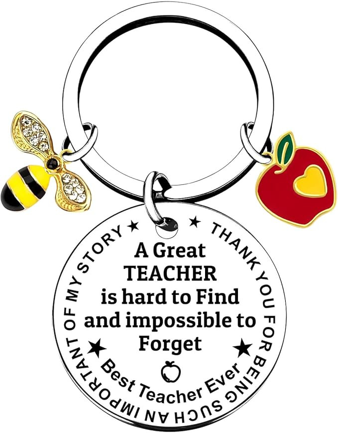 Coolvy Teacher Keychain Teachers Appreciation Gifts for Women Thank You Gift for Graduation Chris... | Amazon (US)