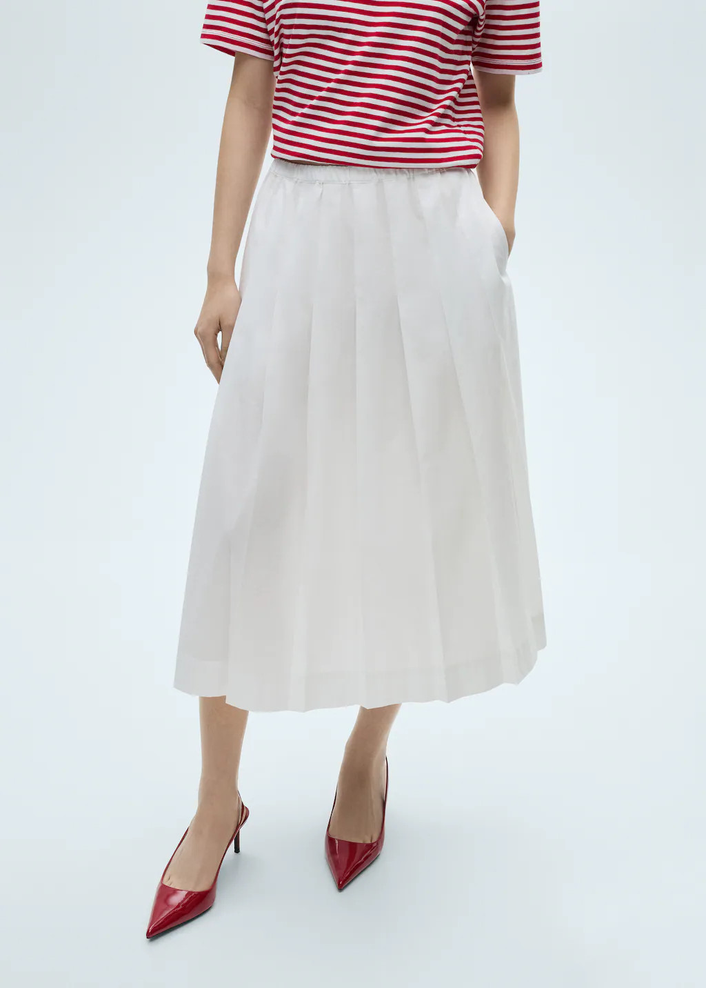 Cotton pleated skirt | MANGO (UK)