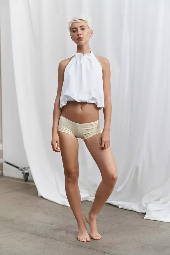 HEAVY COTTON BALLOON HALTER TOP | Zara US