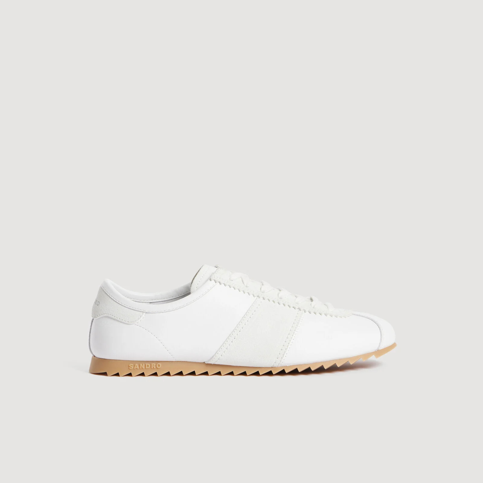 Leather running sneakers | Sandro US | Sandro-Paris US