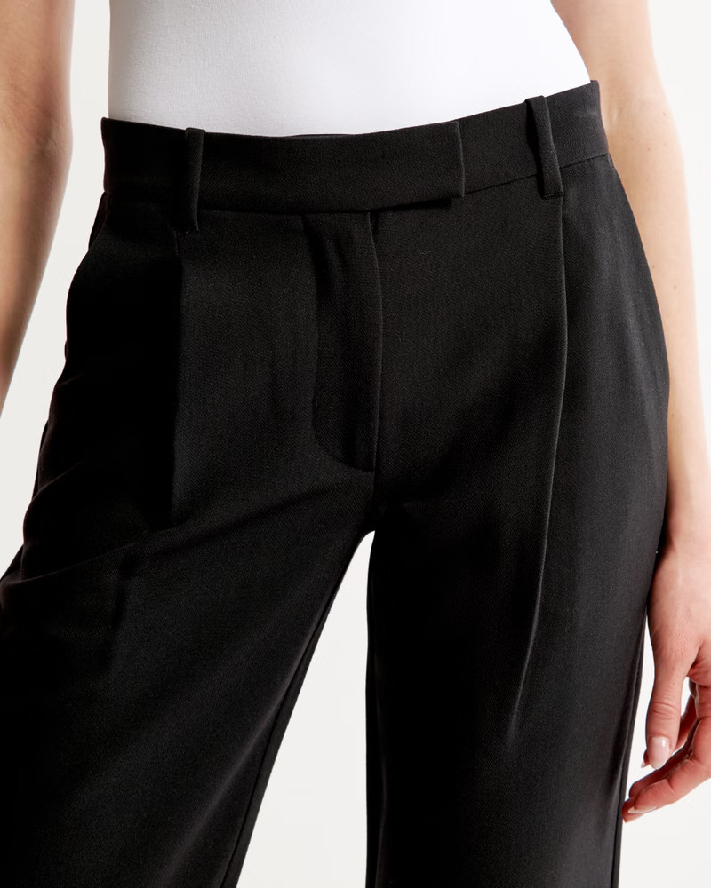 Mid Rise Tailored Relaxed Straight Pant | Abercrombie & Fitch (US)