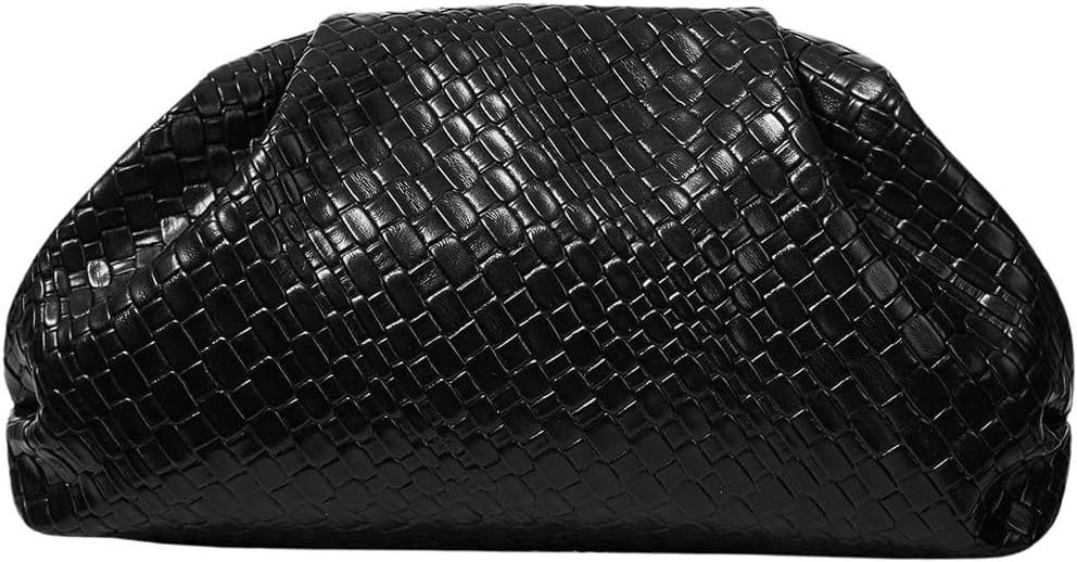 QWINEE Women's Woven Evening Bag Dumpling Clutch Purse No Strap Handbags Elegant Faux PU Leather ... | Amazon (US)