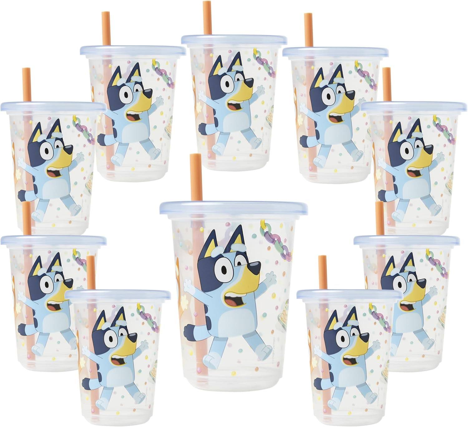 The First Years Bluey Take & Toss Toddler Straw Cups - Spill Proof Toddler Sippy Cups with Snap O... | Amazon (US)