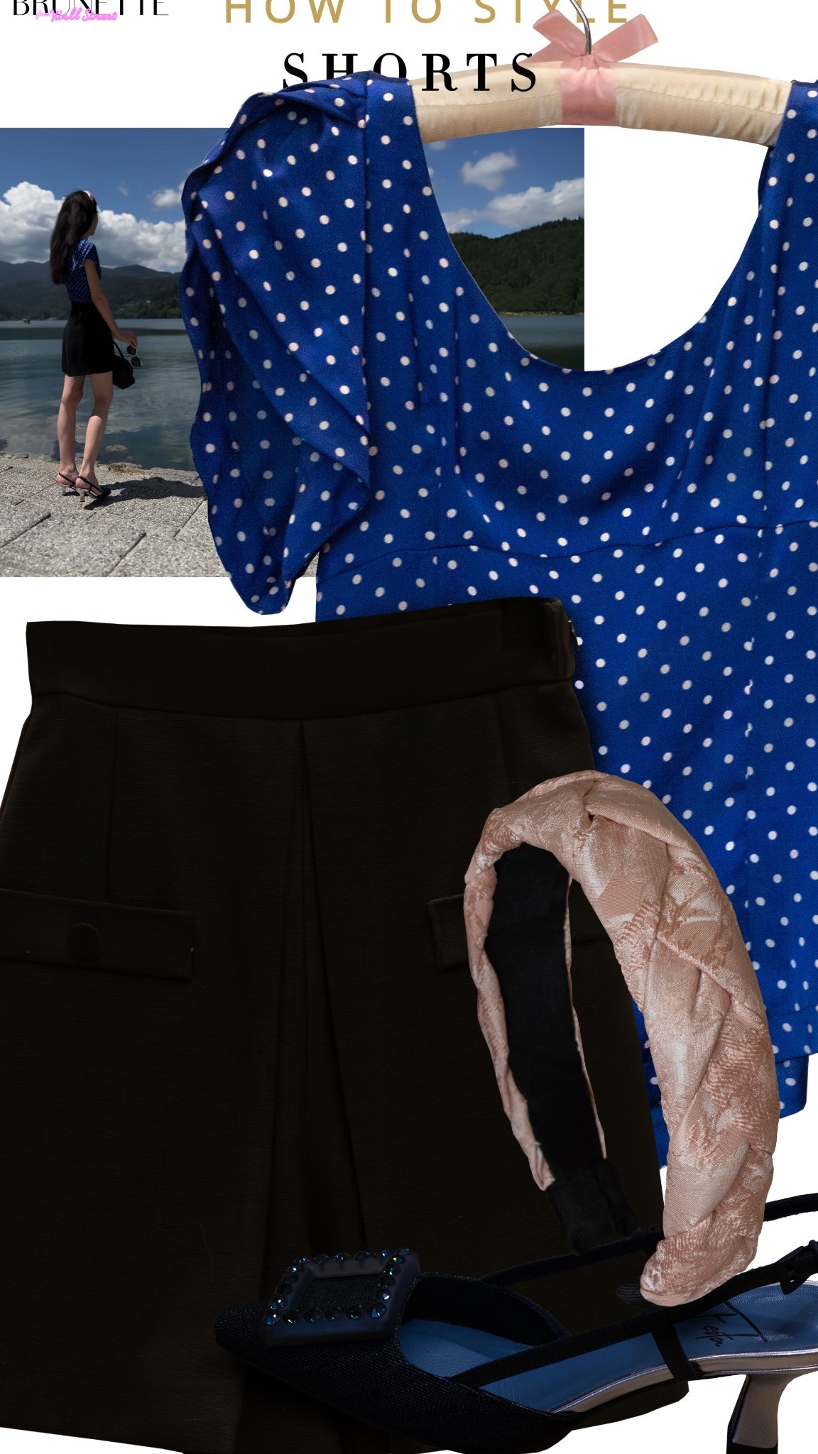 Pleated shorts, Bermuda shorts, polka dot blouse, headband, kitten heel Slingback pumps, kitten heel Slingbacks, elegant summer outfit, elegant style, summer date outfit, classy style
#LTKSummer

#LTKSeasonal #LTKParties #LTKStyleTip