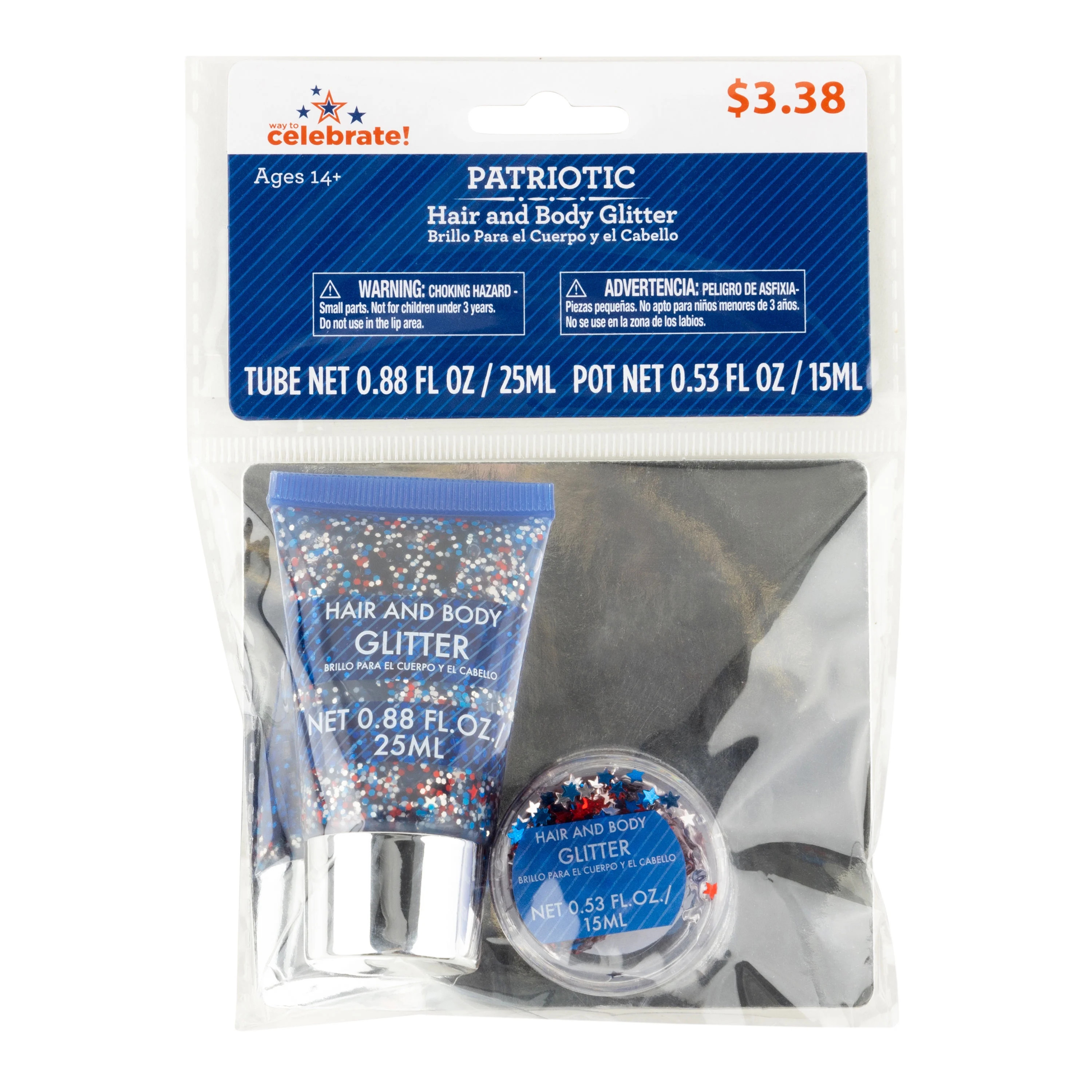 Way to Celebrate Patriotic Hair and Body Glitter Set - Walmart.com | Walmart (US)
