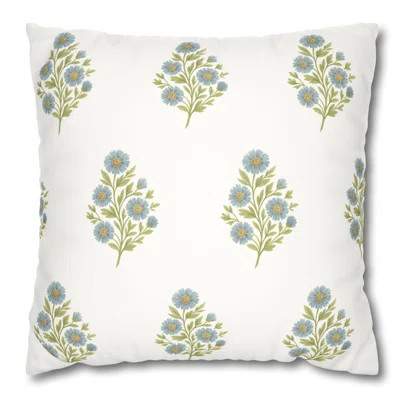 Block Print Inspired Floral Pillow Cover | Botanical Aesthetic Throw Pillow | Wayfair North America