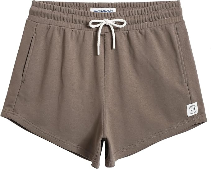 maamgic Sweat Shorts Women Casual Drawstring Cotton Shorts Comfy Elastic Waist Gym Athletic Runni... | Amazon (US)