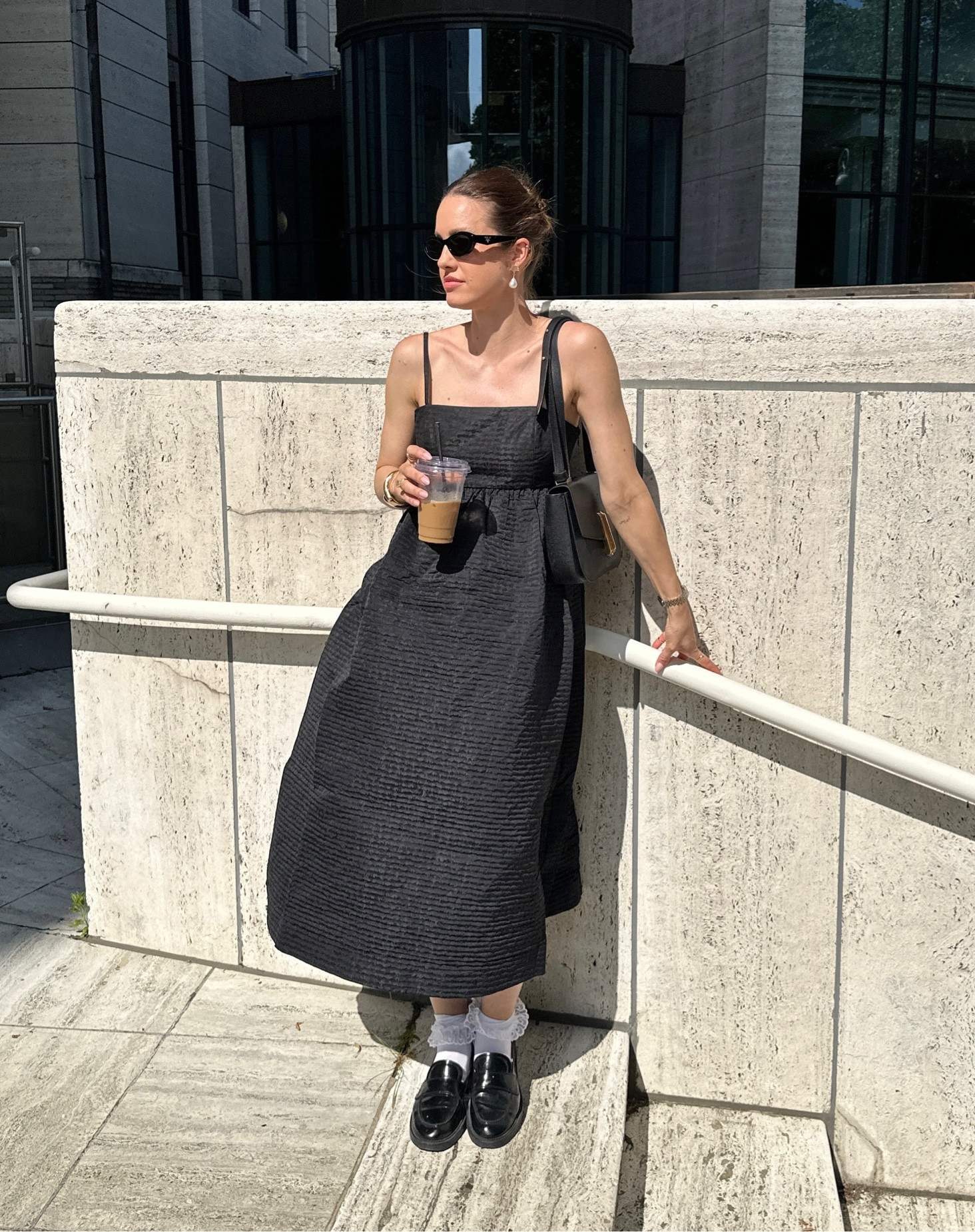 cos voluminous textured midi dress Irispoldervaart on LTK