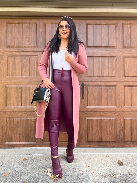 My favorite faux leather leggings I have them in black also . The ponte is very smoothing and flattering! L
#fauxleather #fallfashion #midsizefashion #leggings #chicos 

#LTKunder100 #LTKSeasonal #LTKstyletip