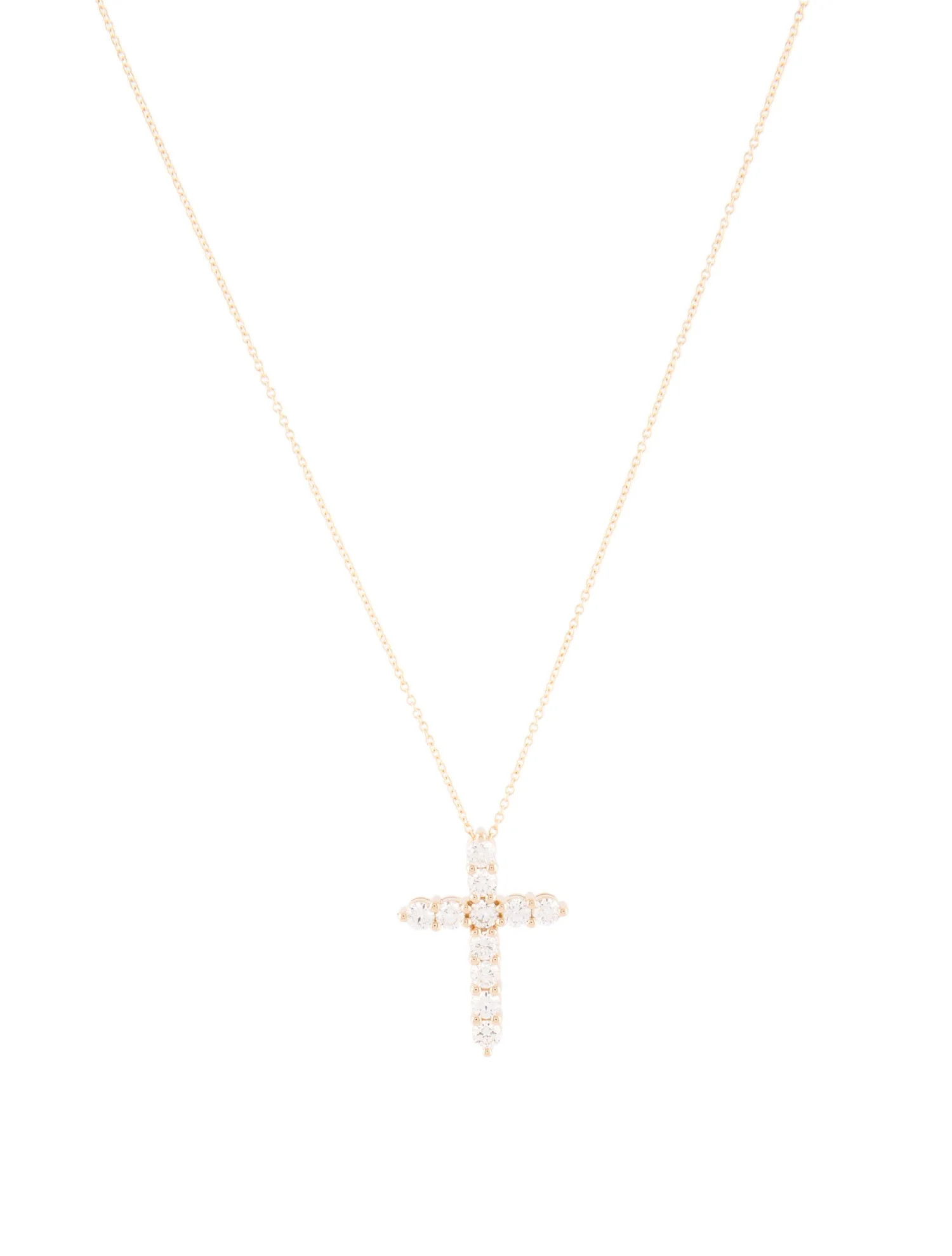14K 1.00ctw Diamond Cross Pendant Necklace | The RealReal