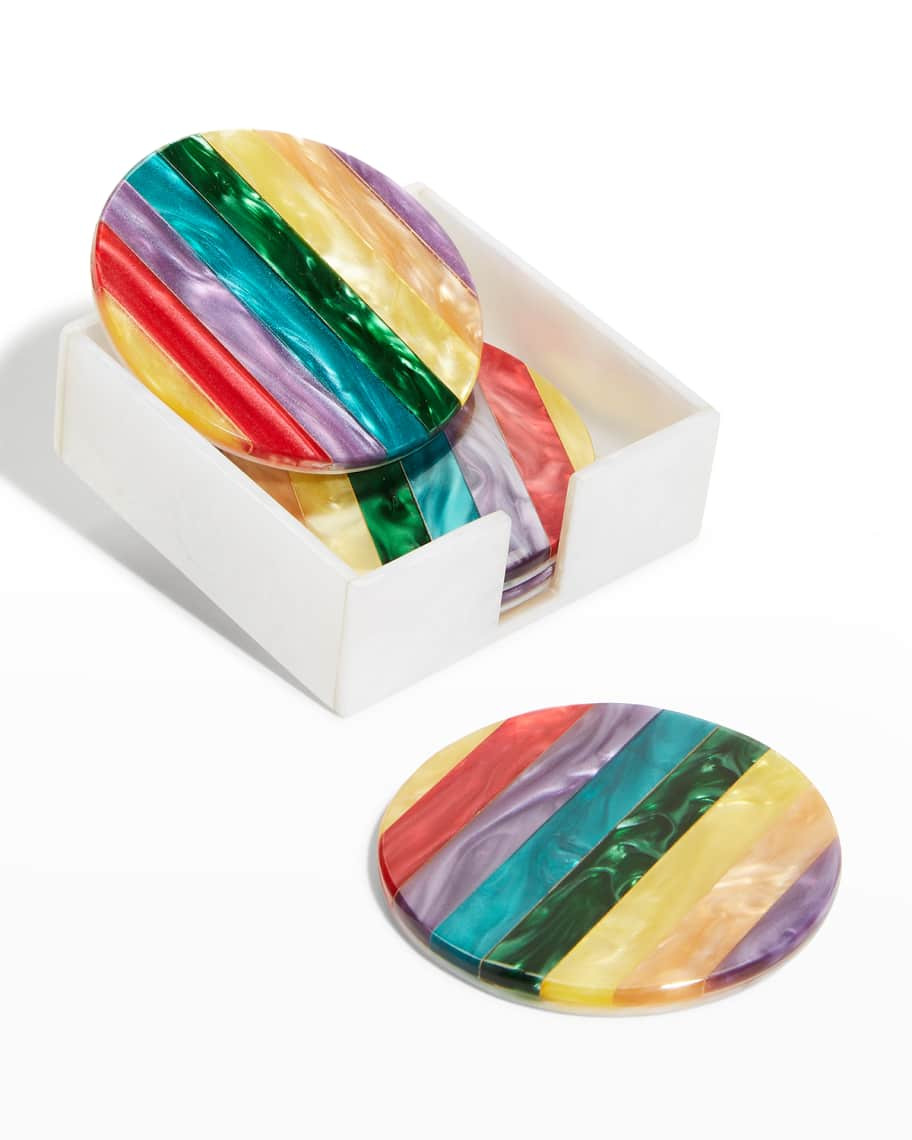 Bari Lynn Rainbow Coasters, Set of 4 | Neiman Marcus