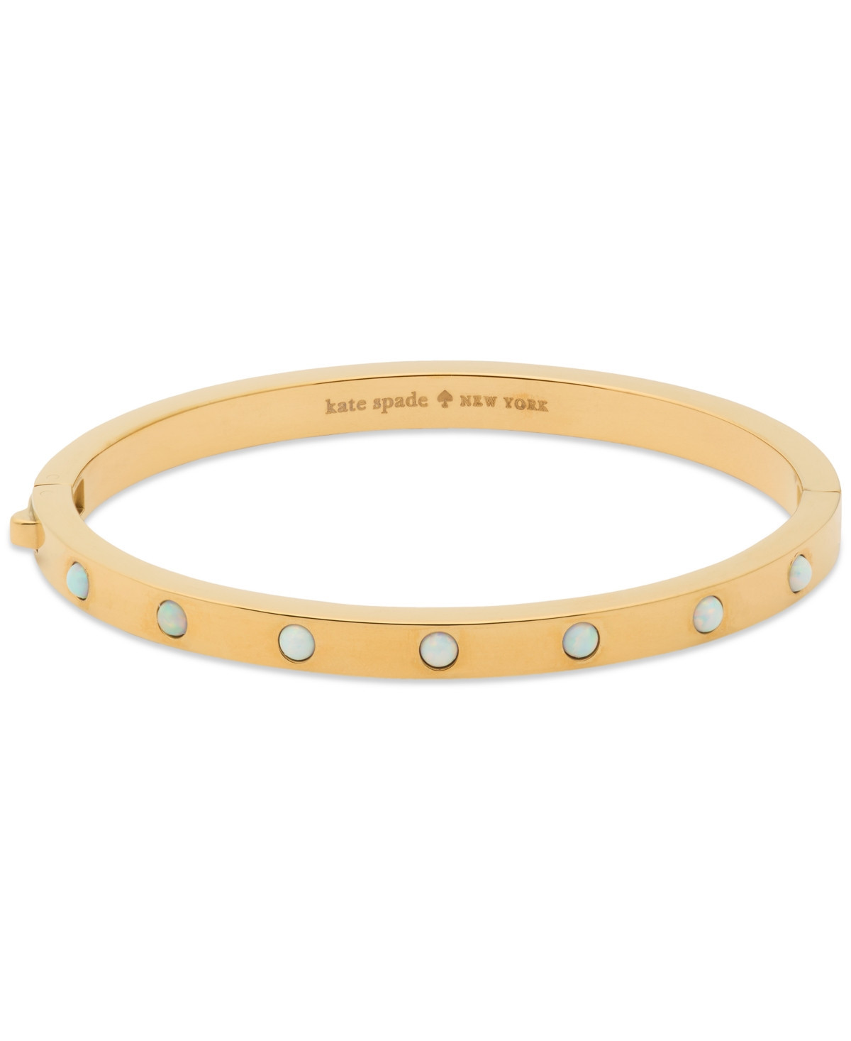 Kate Spade New York Set In Stone Gold-Tone Hinge Bangle Bracelet - Opal | Macy's