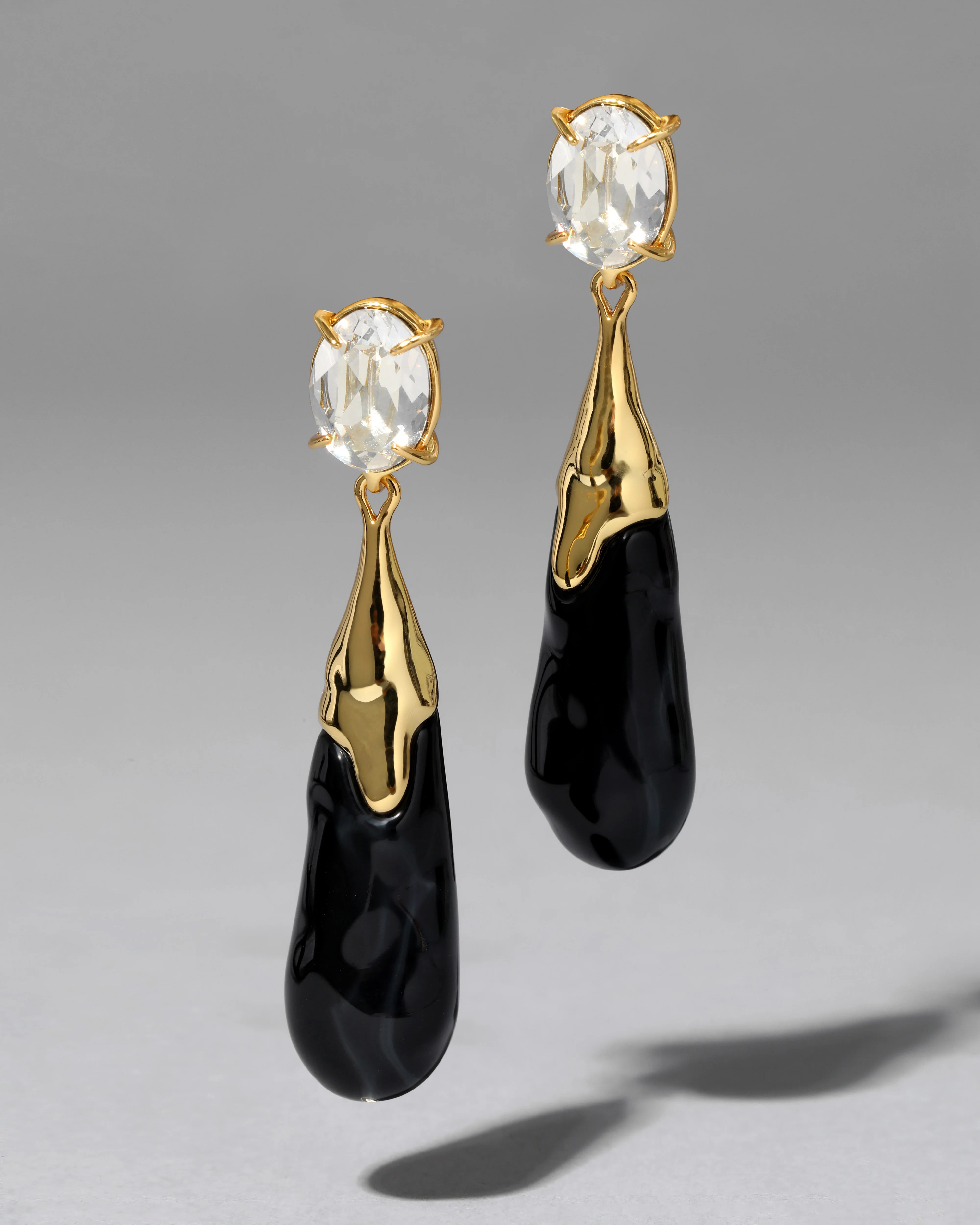Small Onyx Bonbon Crystal Teardrop Earrings | Small Teardrop Earrings | Alexis Bittar