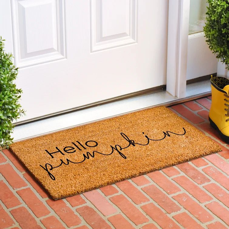 Carennac Hello Pumpkin Non-Slip Indoor and Outdoor Door Mat | Wayfair North America