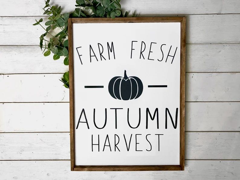 Farm fresh autumn harvest wood sign Autumn wall decor Fall | Etsy | Etsy (US)