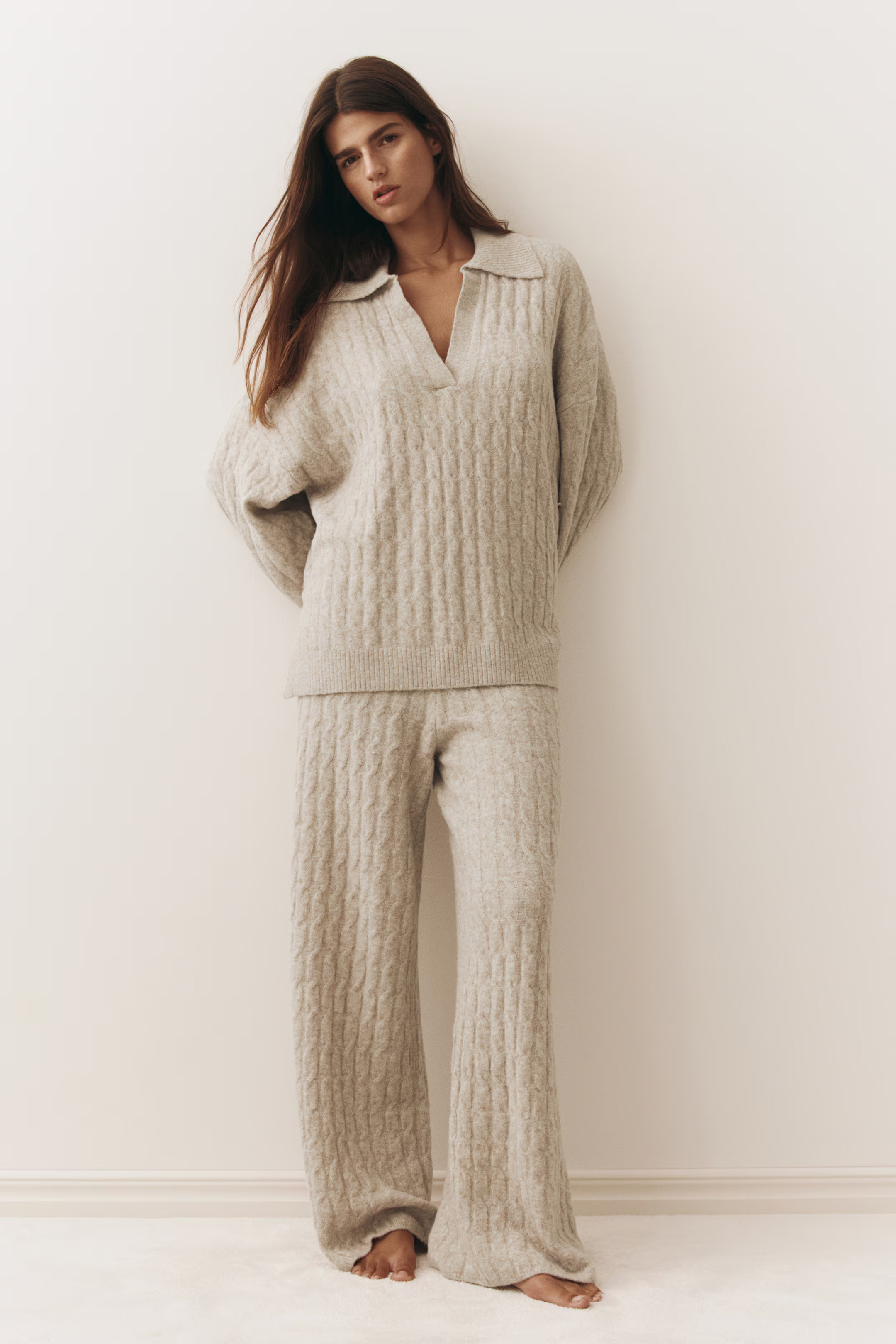 Cable-Knit Polo Sweater | H&M (US + CA)