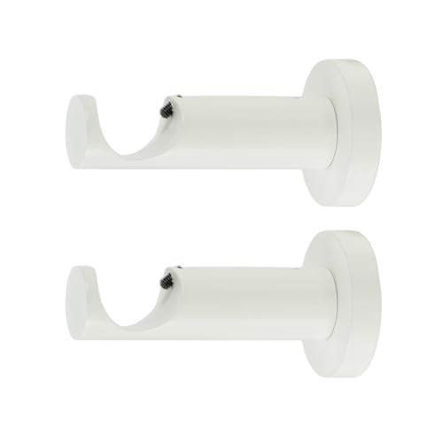 Ivilon Ceiling or Wall Mount Curtain Rod Brackets Holders for Curtain Rods of 7/8 and 1 Inch Diameter. Set of 2. Color Ivory | Amazon (US)