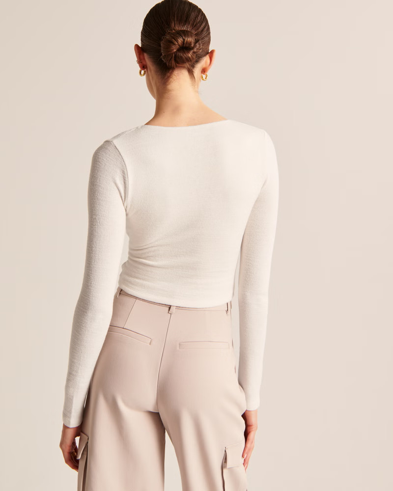 Long-Sleeve Cozy Wrap Top | Abercrombie & Fitch (US)