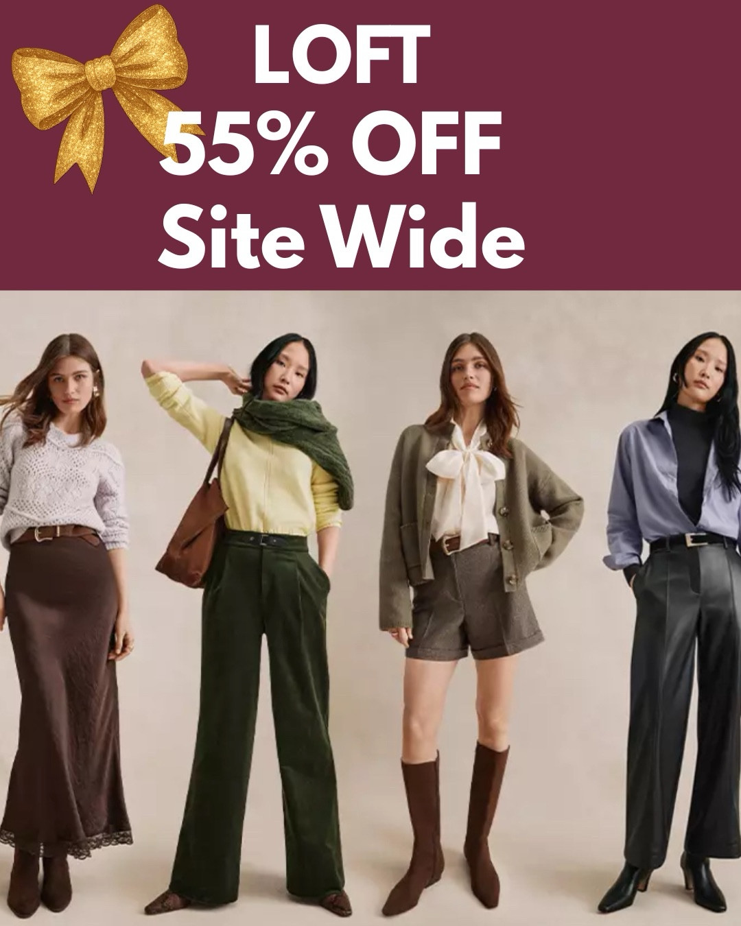 SALE at LOFT ‼️ SAVE 55% OFF Site Wide 🛍️  Click any product photo to Shop + SAVE!! Would be so appreciated 😍 Spice up your Party Frocks to ring in the New Year 🎉🎊

Workwear - Date Night - Office Outfit - Seasonal- Shoe Crush - Resort Wear - Dress - Dinner Date 
Fall Outfit- Travel - Boots - Cowboy 🤠 Western Wear - Business Casual- Lounge Sets - Pajamas- - Jackets - Denim Dress - Wedding Guest Dress - Christmas Outfit - Gift Guide - Loft - SALE ALERT 

Follow my LTK @fashionistanyc on the @shop.LTK app to view this post and get my exclusive app-only content!

#liketkit #LTKFindsUnder50 #LTKgrwm #LTKTravel #LTKdayinmylife #LTKSaleAlert #LTKWorkwear #LTKPetite #LTKSeasonal #LTKootd
@shop.ltk
https://liketk.it/5FeVw