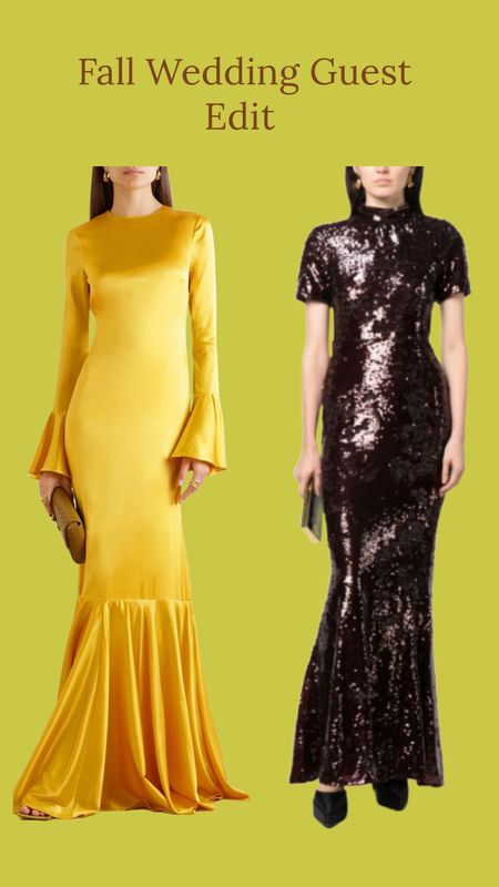 Mix of black tie/cocktail wedding guest dresses for fall. 

#LTKSeasonal #LTKstyletip #LTKwedding