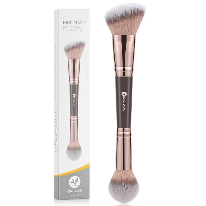 KINGMAS Foundation Makeup Brush, Double Ended Bronzer Brush Angled & Round Contour Brushes for Be... | Amazon (US)