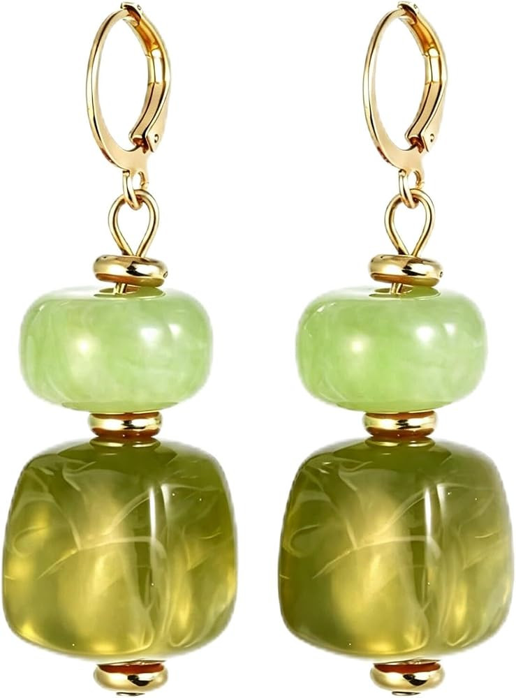 Colorful Chunky Bead Dangle Drop Statement Earrings for Women Colorful Boho Summer Jewelry | Amazon (US)