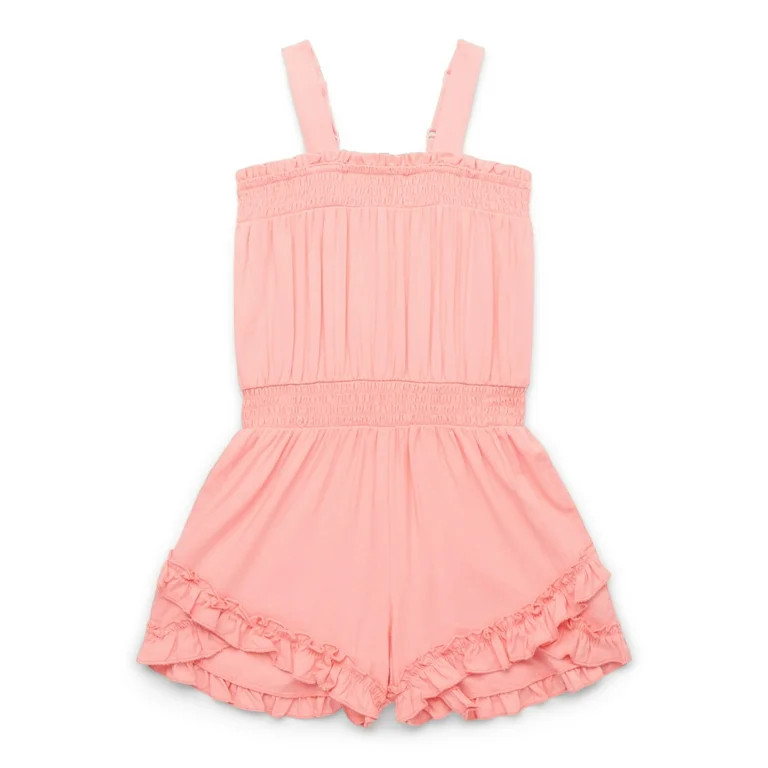 Jessica Simpson Girls Swimsuit Cover-Up Romper with Ruffles, Sizes XS-XL | Walmart (US)